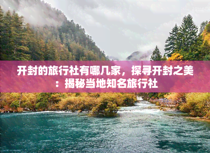 开封的旅行社有哪几家，探寻开封之美：揭秘当地知名旅行社