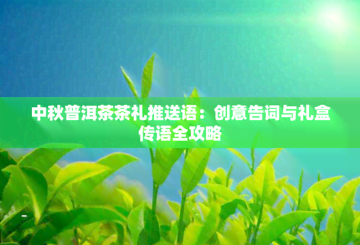 中秋普洱茶茶礼推送语：创意告词与礼盒传语全攻略