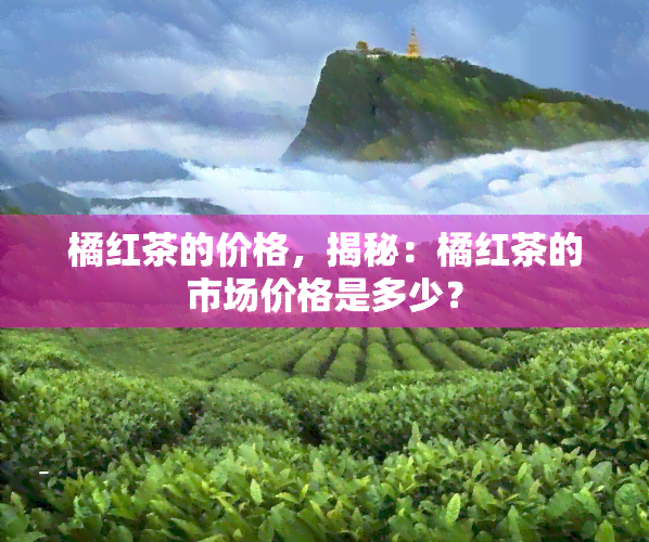 橘红茶的价格，揭秘：橘红茶的市场价格是多少？