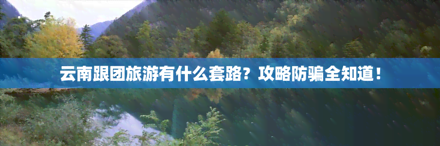 云南跟团旅游有什么套路？攻略防骗全知道！