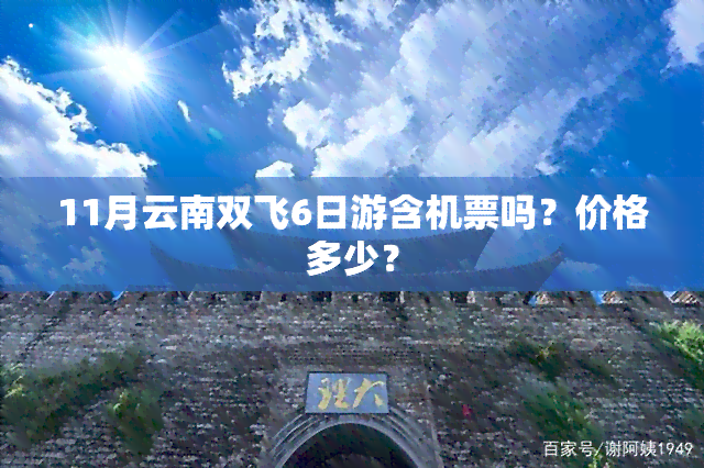 11月云南双飞6日游含机票吗？价格多少？