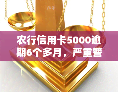 农行信用卡5000逾期6个多月，严重警告：农行信用卡逾期6个月，欠款高达5000元！