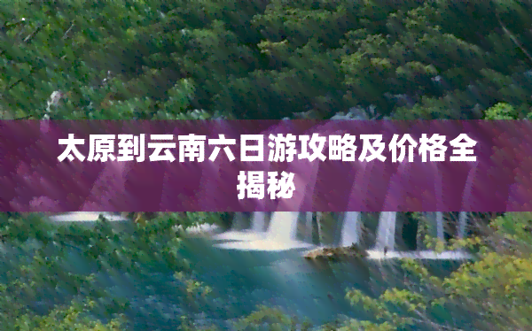 太原到云南六日游攻略及价格全揭秘