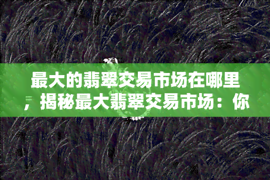 更大的翡翠交易市场在哪里，揭秘更大翡翠交易市场：你不可不知的地点！