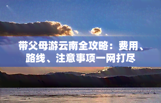 带父母游云南全攻略：费用、路线、注意事项一网打尽