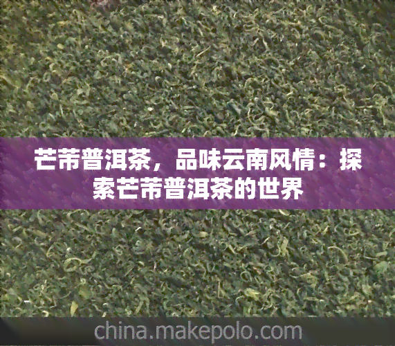 芒芾普洱茶，品味云南风情：探索芒芾普洱茶的世界