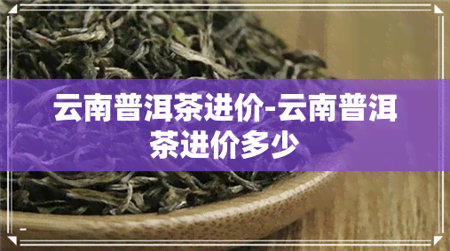 云南普洱茶进价-云南普洱茶进价多少