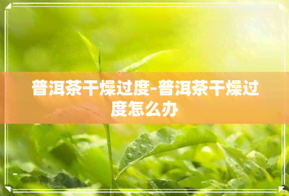 普洱茶干燥过度-普洱茶干燥过度怎么办