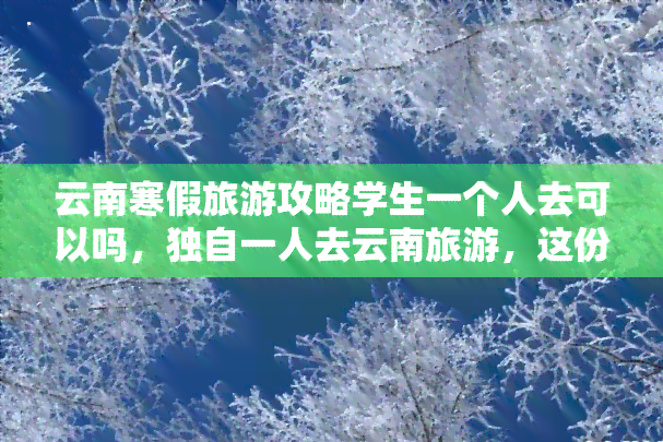 云南寒假旅游攻略学生一个人去可以吗，独自一人去云南旅游，这份寒假攻略请收好！