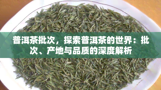 普洱茶批次，探索普洱茶的世界：批次、产地与品质的深度解析