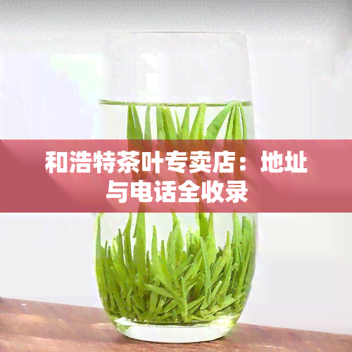 和浩特茶叶专卖店：地址与电话全收录