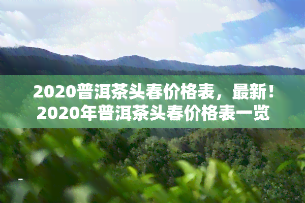 2020普洱茶头春价格表，最新！2020年普洱茶头春价格表一览