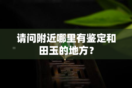 请问附近哪里有鉴定和田玉的地方？