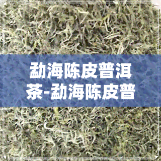 勐海陈皮普洱茶-勐海陈皮普洱茶价格表