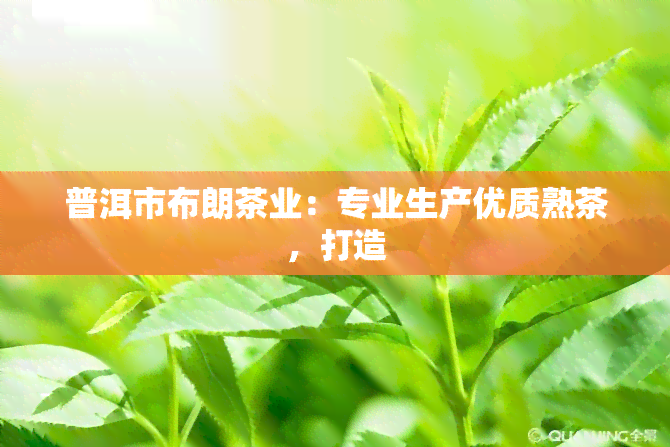 普洱市布朗茶业：专业生产优质熟茶，打造