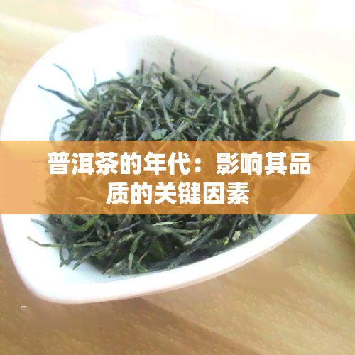 普洱茶的年代：影响其品质的关键因素