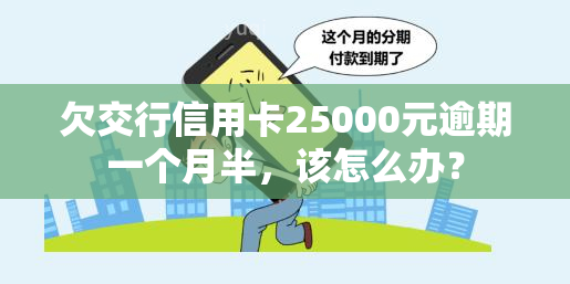 欠交行信用卡25000元逾期一个月半，该怎么办？