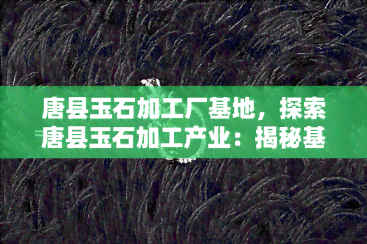 唐县玉石加工厂基地，探索唐县玉石加工产业：揭秘基地的奥秘