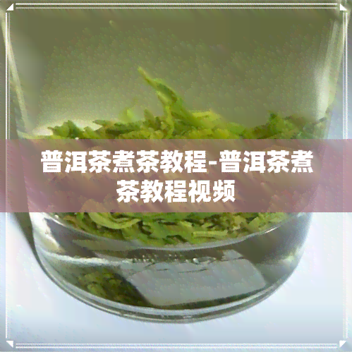 普洱茶煮茶教程-普洱茶煮茶教程视频