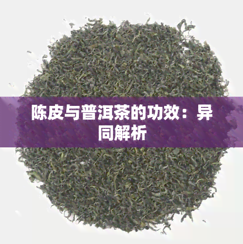 陈皮与普洱茶的功效：异同解析