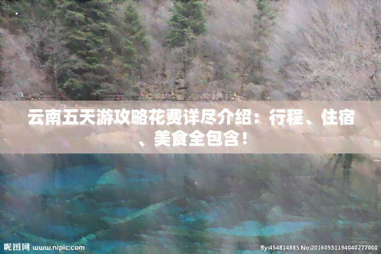 云南五天游攻略花费详尽介绍：行程、住宿、美食全包含！