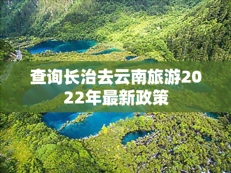 查询长治去云南旅游2022年最新政策