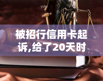 被招行信用卡起诉,给了20天时间还款,但还是还不起，被招行信用卡起诉，20天后仍无力偿还