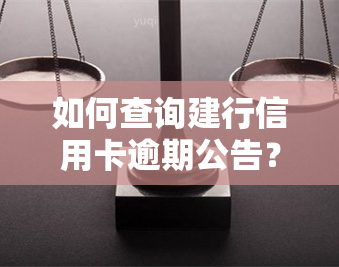 如何查询建行信用卡逾期公告？