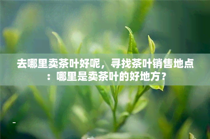 去哪里卖茶叶好呢，寻找茶叶销售地点：哪里是卖茶叶的好地方？