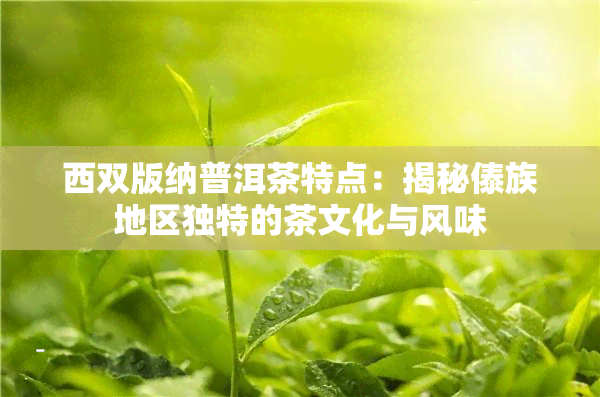 西双版纳普洱茶特点：揭秘傣族地区独特的茶文化与风味