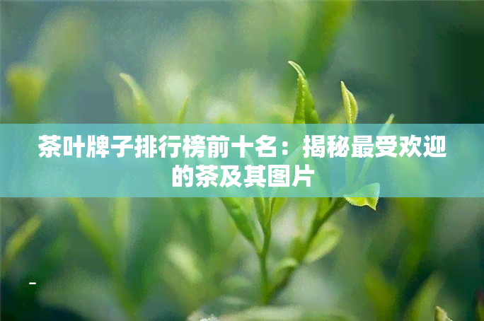 茶叶牌子排行榜前十名：揭秘更受欢迎的茶及其图片