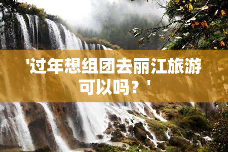 '过年想组团去丽江旅游可以吗？'