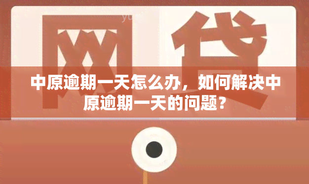 中原逾期一天怎么办，如何解决中原逾期一天的问题？