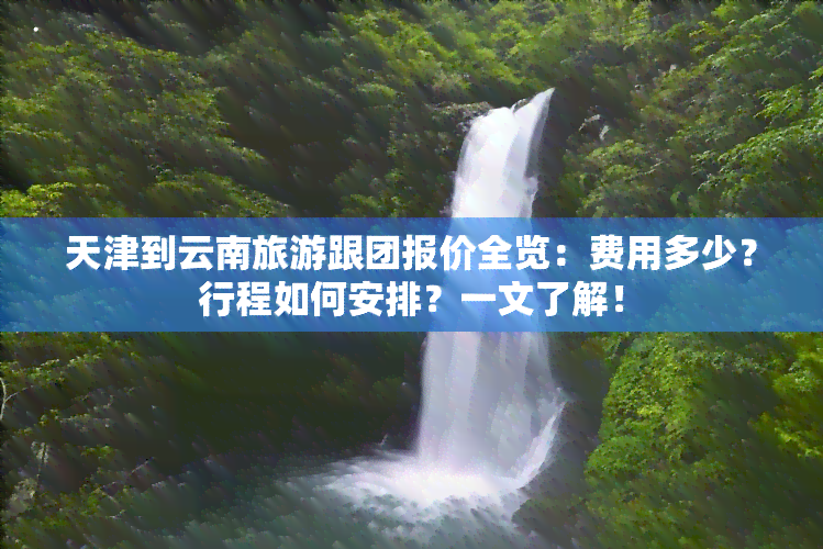 天津到云南旅游跟团报价全览：费用多少？行程如何安排？一文了解！