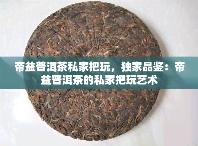 帝益普洱茶私家把玩，独家品鉴：帝益普洱茶的私家把玩艺术