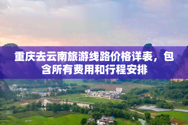 重庆去云南旅游线路价格详表，包含所有费用和行程安排