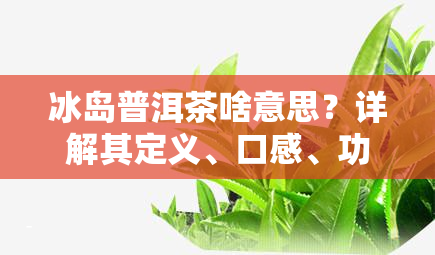 冰岛普洱茶啥意思？详解其定义、口感、功效与特点，以及实际效果。