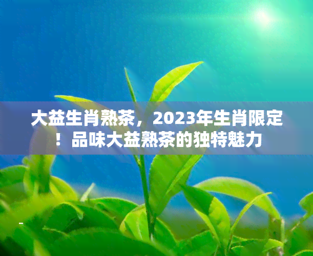 大益生肖熟茶，2023年生肖限定！品味大益熟茶的独特魅力