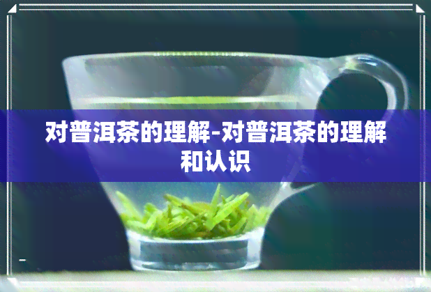 对普洱茶的理解-对普洱茶的理解和认识