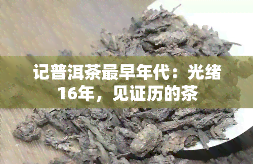 记普洱茶最早年代：光绪16年，见证历的茶