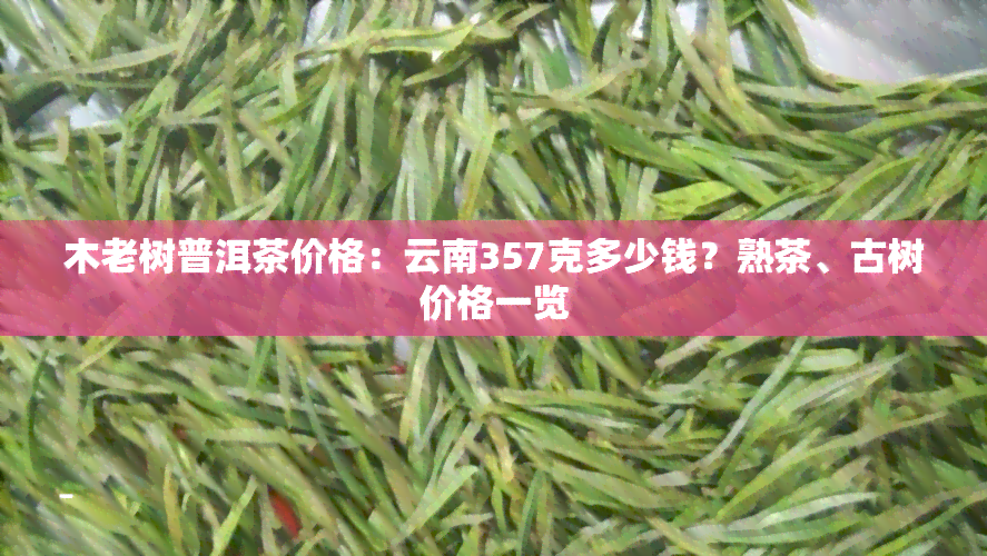 木老树普洱茶价格：云南357克多少钱？熟茶、古树价格一览