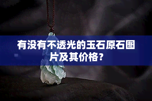 有没有不透光的玉石原石图片及其价格？