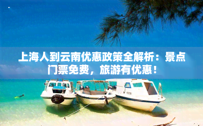 上海人到云南优惠政策全解析：景点门票免费，旅游有优惠！