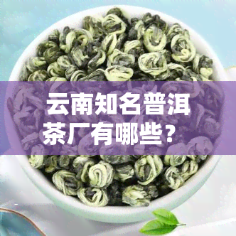 云南知名普洱茶厂有哪些？ 探寻品质上乘的普洱茶、品种与厂家