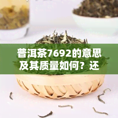 普洱茶7692的意思及其质量如何？还包括7663、7266、7562的含义解析