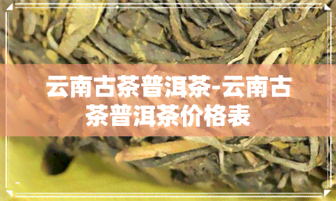 云南古茶普洱茶-云南古茶普洱茶价格表