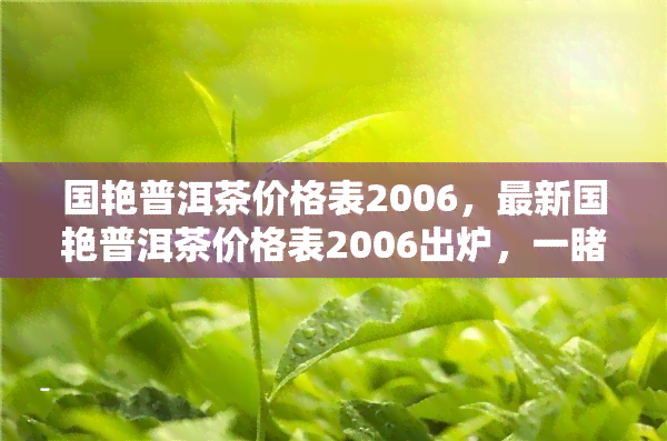 国艳普洱茶价格表2006，最新国艳普洱茶价格表2006出炉，一为快！