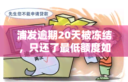 浦发逾期20天被冻结，只还了更低额度如何处理？