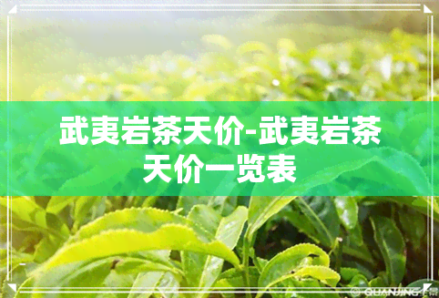 武夷岩茶天价-武夷岩茶天价一览表