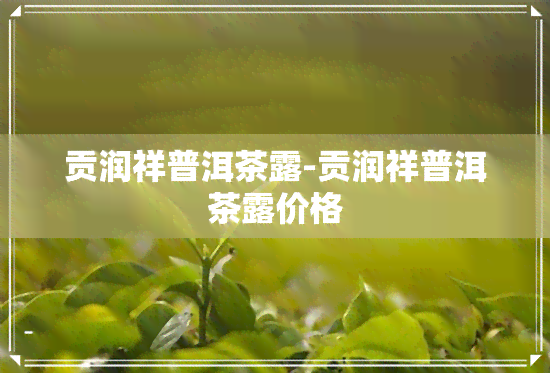 贡润祥普洱茶露-贡润祥普洱茶露价格